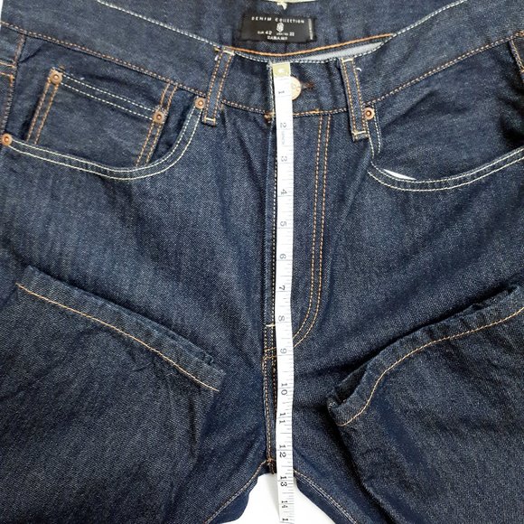 ZARA MAN DENIM COLLECTION High Waisted Straight Leg Jeans in Dark Wash - Picture 10 of 16